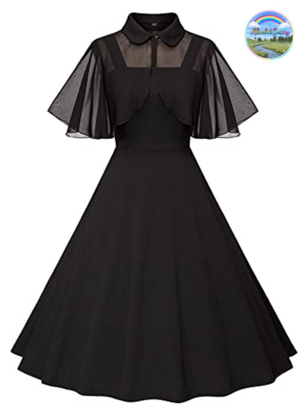 Vintage 1950s Swing Cocktail Dress with Pockets and Chiffon Shawl